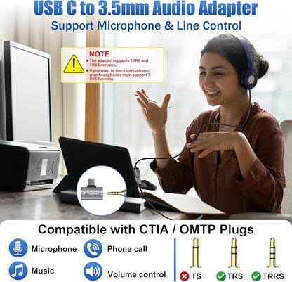 USB C to 3.5mm Aux Headphone and Charger Adapter Splitter, 2 in 1 USB Type C - Image 5