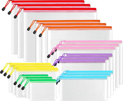 SUNEE Multisize Mesh Zipper Pouches, Water-Resistant Zip Bag by SUNEE