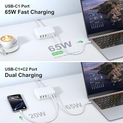 USB C Fast Charger, 150W 6 Port Desktop PD GaN Fast Charger Charging Station - Image 5