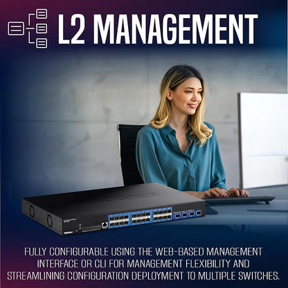 TRENDnet 28-Port Layer 2 Managed SFP Switch - Image 3