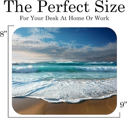 Coastal Shoreline Waves Sandy Beach Theme Mouse Pad Mat Mousepad - Image 3