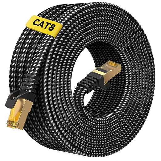 ARISKEEN Cat 8 Ethernet Cable 60 FT, Nylon Braided High Speed Cat8 Network LAN by ARISKEEN