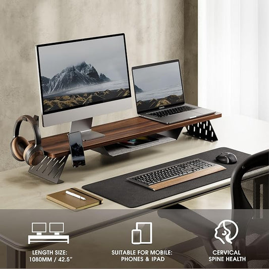 Fenge Dual Monitor Stand, 42.5 Inch Monitor Riser - Image 2