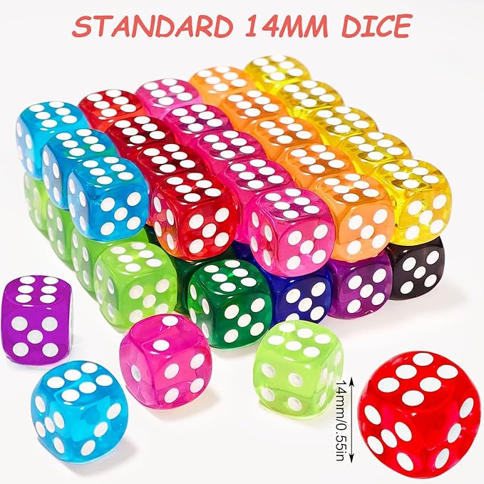 500 Pieces Colored Dice Bulk Set 14 MM 6 Sided Standard Dices - Image 3
