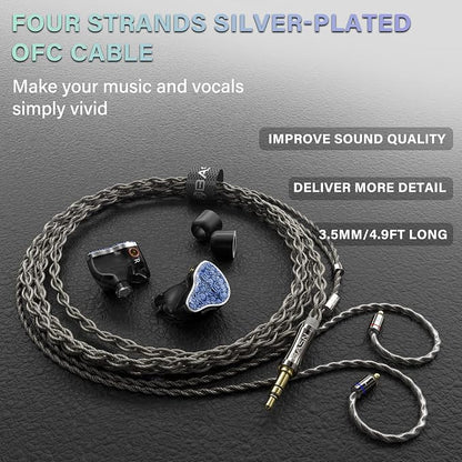 BASN Bmaster5 in Ear Monitors, 1DLC Diaphragm+4BA 5 Drivers IEM Earphones - Image 4