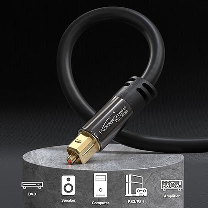 KabelDirekt TOSLINK – Optical Audio Cable – 15ft – Fiber Optic Cord, S/PDIF - Image 2