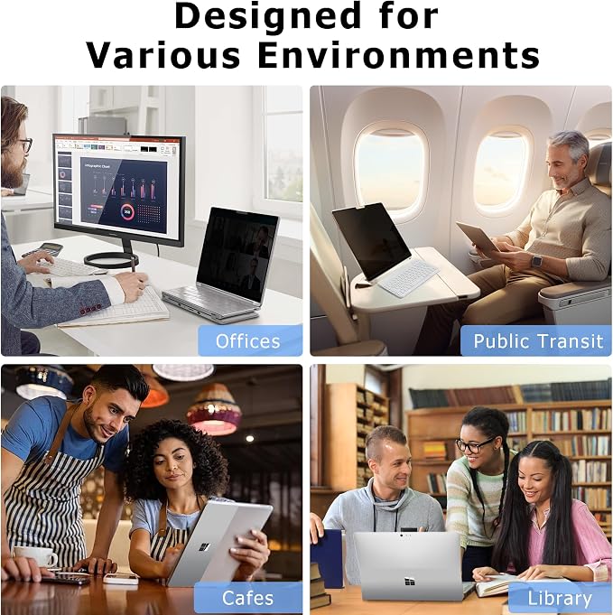 Adeway Magnetic Privacy Screen for Surface Pro 12 inch, Anti-Glare, 30° Side - Image 6