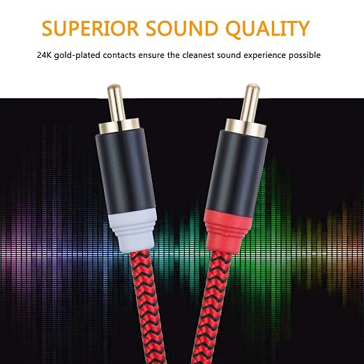 RCA Cable 3Ft, 2Rca Male to 2-Rca Male Audio Stereo Subwoofer Cable - Image 5
