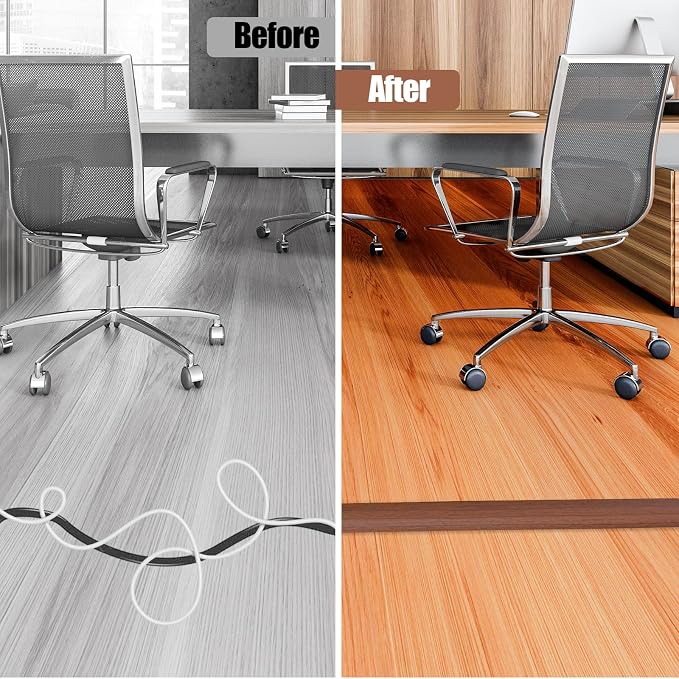 Floor Cord Cover Self Adhesive Cord Hider, 3.3FT Cable Management, Extension - Image 5