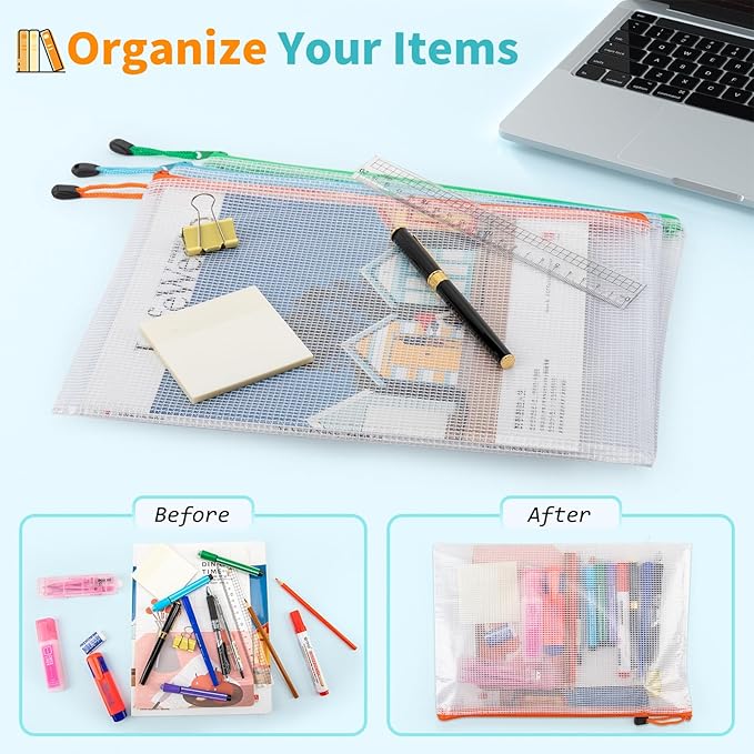 Umriox 24 Pack 12 Colors Zipper Pouches - Image 4