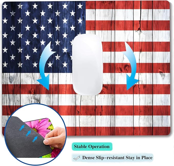 American Flag Wood Custom Mouse Pad - Image 5