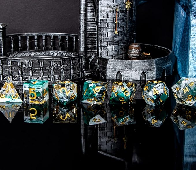 ARUOHHA Sharp Edge Dice DND Resin Translucent Dice Set - Image 5