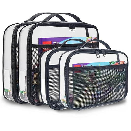holay 4 Packs PVC Zippered Blocks Set, Board game Storage Organizer Case by OrganizeYourLifeWithholay