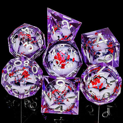 Plum Blossom DND Dice Purple Liquid Core Dice Set - Image 2
