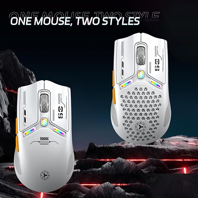 TENMOS M530 Wireless Gaming Mouse, 2.4G/Bluetooth/USB C Wired Rechargeable Mouse - Image 4