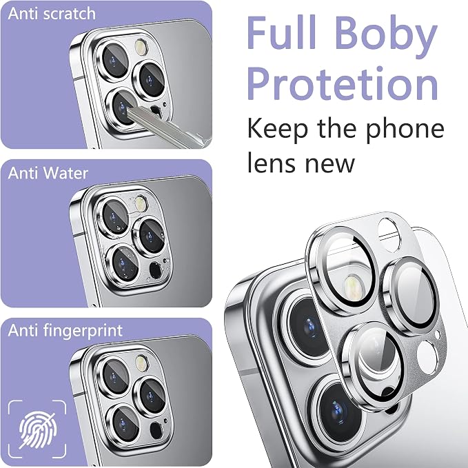 2 Pack Camera Lens Protector for iPhone 13 Pro/iPhone 13 Pro Max, AR Tempered - Image 5