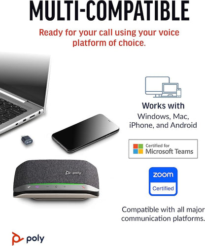 Poly Sync 20+ Personal Portable Bluetooth Speakerphone – Noise/Echo Reduction – - Image 7
