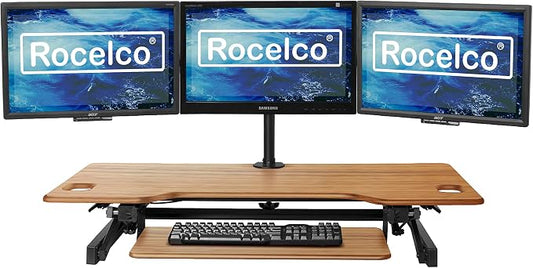 Rocelco 46" Large Height Adjustable Standing Desk Converter - Image 2