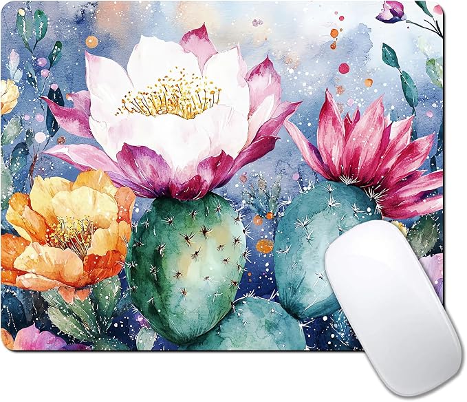Cute Cactus Flower Plants Custom Mouse Pad by IMAYONDIA