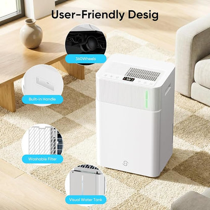 HUMILABS 52 Pints Dehumidifier for Home, 4500 Sq. Ft Dehumidifier for Basement - Image 7
