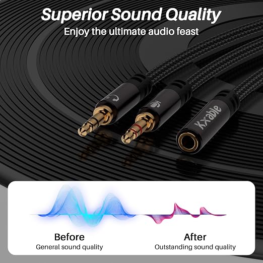 Headphone Splitter for Computer, 3.5mm Female to Dual 3.5mm Male Audio Splitter - Image 5