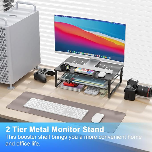 gianotter Desk Organizers and Accessories, 2-Tier Metal Monitor Stand Riser - Image 2