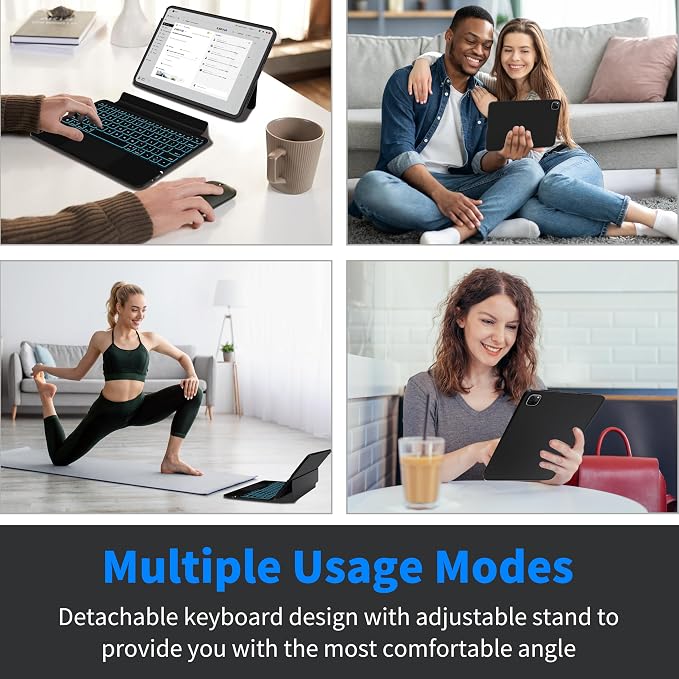 Keyboard Case for iPad 10th Generation and iPad 11th, Magnetic Detachable - Image 4