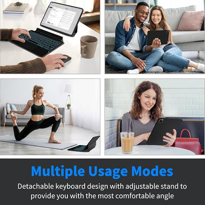 Keyboard Case for iPad 10th Generation and iPad 11th, Magnetic Detachable - Image 4