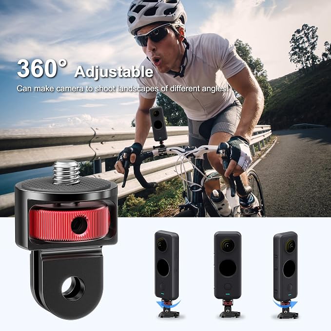 2 Pieces Camera Tripod Mount for Gopro Adapter 360°Adjustable Aluminum Alloy - Image 2