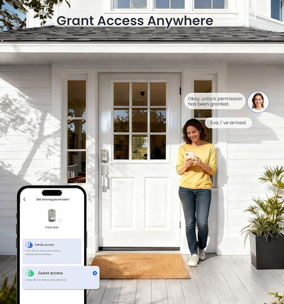 Veise VE017-D Smart Fingerprint Front Door Lock Set, App Control, 8-in-1 - Image 7