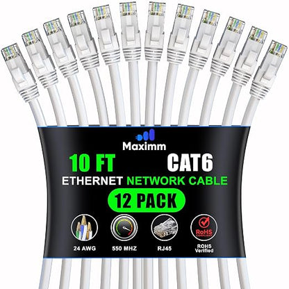 Maximm Cat 6 Ethernet Cable 10 Ft, Cat6 Cable, LAN Cable, Internet Cable by MaximmCable