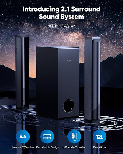 Sound Bar for Smart TV 2.1CH 190W Peak Power Soundbar - Image 2