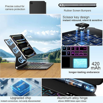 for iPad Pro 13 Inch Case with Keyboard，Magic-Style Magnetic – 7 Colors - Image 4
