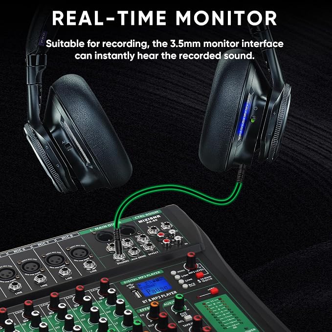 8 Channel Audio Mixer, Professional DJ Mixer Board Sound Music Mixing Console - Image 7