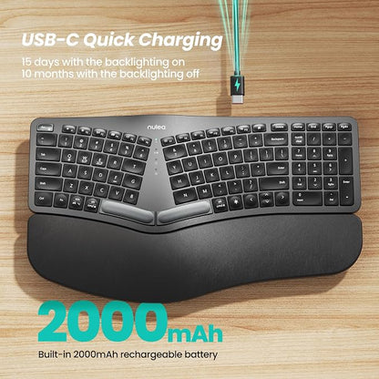 Nulea RT05 Wireless Ergonomic Keyboard, Split Keyboard - Image 3