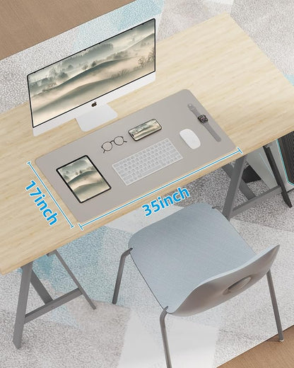 Leather Desk Pad Protector, Mouse Pad, Office Desk Mat, Non-SlipPU Leather Desk - Image 5