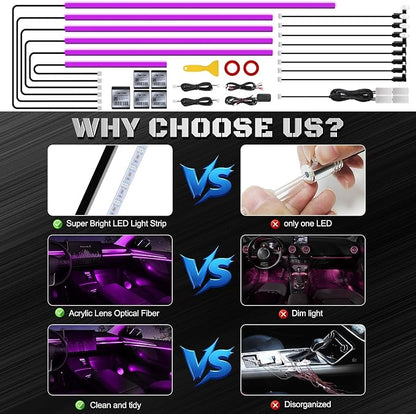 RGB Acrylic Interior Car LED Strip Light - Image 5