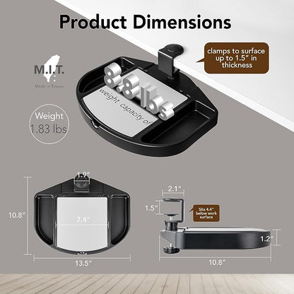 EHO Clamp-On Desk Organizer, Mouse Pad Storage, Spill-Proof, Under Desk Storage - Image 4