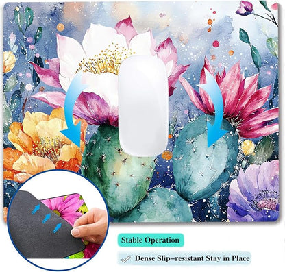 Cute Cactus Flower Plants Custom Mouse Pad - Image 5