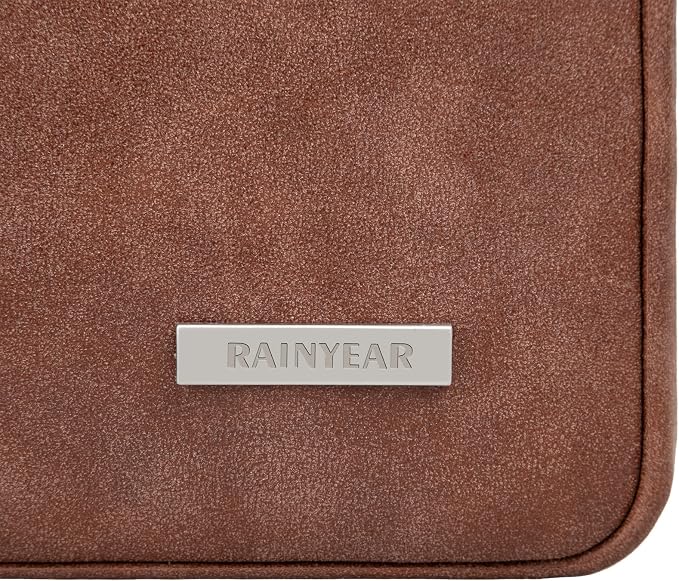 RAINYEAR 15 Inch Laptop Sleeve PU Suede Leather Case Padded Cover Water - Image 7