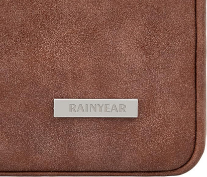 RAINYEAR 15 Inch Laptop Sleeve PU Suede Leather Case Padded Cover Water - Image 7