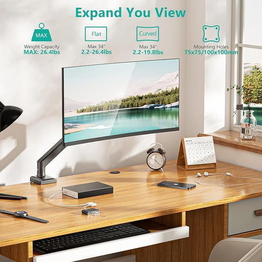 WALI Single Monitor Mount, Gas Spring Monitor Arm - Image 2