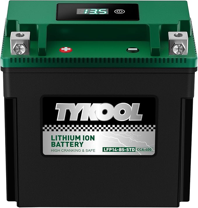 TYKOOL YTX14-BS-STD 400 CCA, Lithium LiFePO4 12v Motorcycle Battery, ATV Battery by TYKOOL