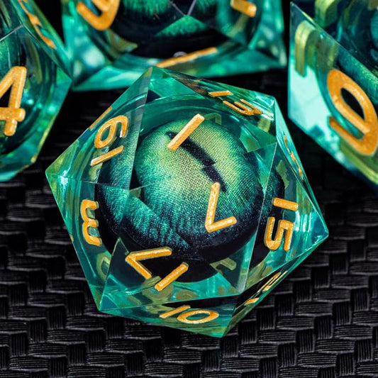 ARUOHHA DND Resin Dice Dragon Eye Liquid Core Polyhedral D and D Dice Set by ARUOHHA