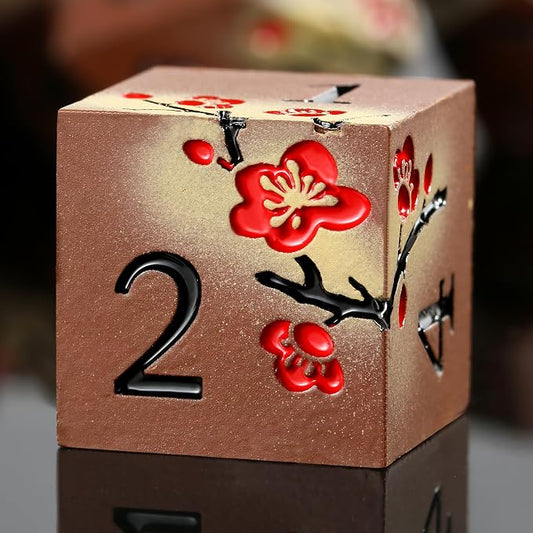 Metal Dice Set DND, DNDND 7 PCS Metallic Flowers D&D Dice by DNDND