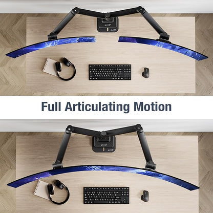 AVLT Dual 57 Inch Heavy Duty Stacking Monitor Arm Pole Top Mount - Image 6