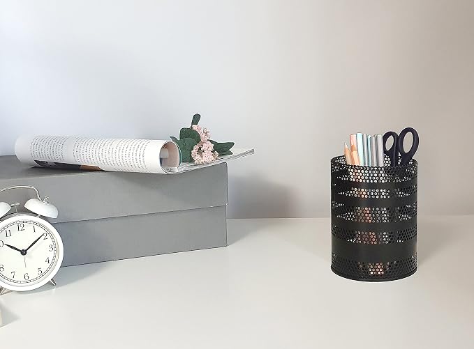 Metal Mesh Pen Pencil Cup Holder Stand Office Desk Organizer Stationery Caddy - Image 3