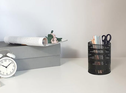 Metal Mesh Pen Pencil Cup Holder Stand Office Desk Organizer Stationery Caddy - Image 3