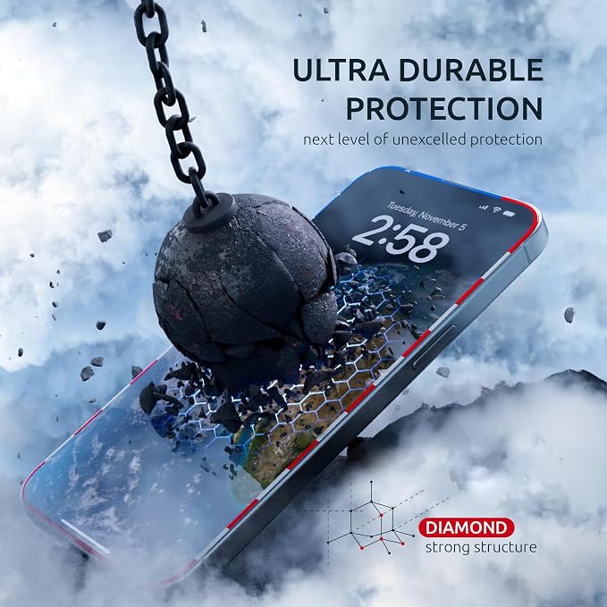 15 Pro Screen Protector for iPhone – USA Flag & Black Frame Design - Image 5