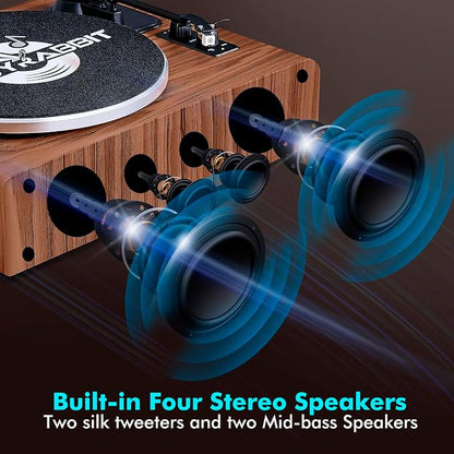 Record Player with Speakers, Turntables - Image 4